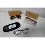 +VAT 2 pairs of Ben Sherman designer reading glasses together with 1 pair of Ben Sherman designer