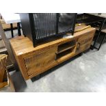 Rustic entertainment unit with 2 doors