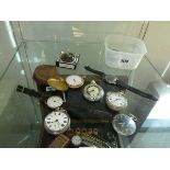 Collection of various pocket watches and wristwatches, including Ingersoll, Sekonda, Longines and