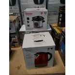 Swan 1.7L jug kettle together with a Swan 2 slice toaster and a Swan 1.5L slow cooker