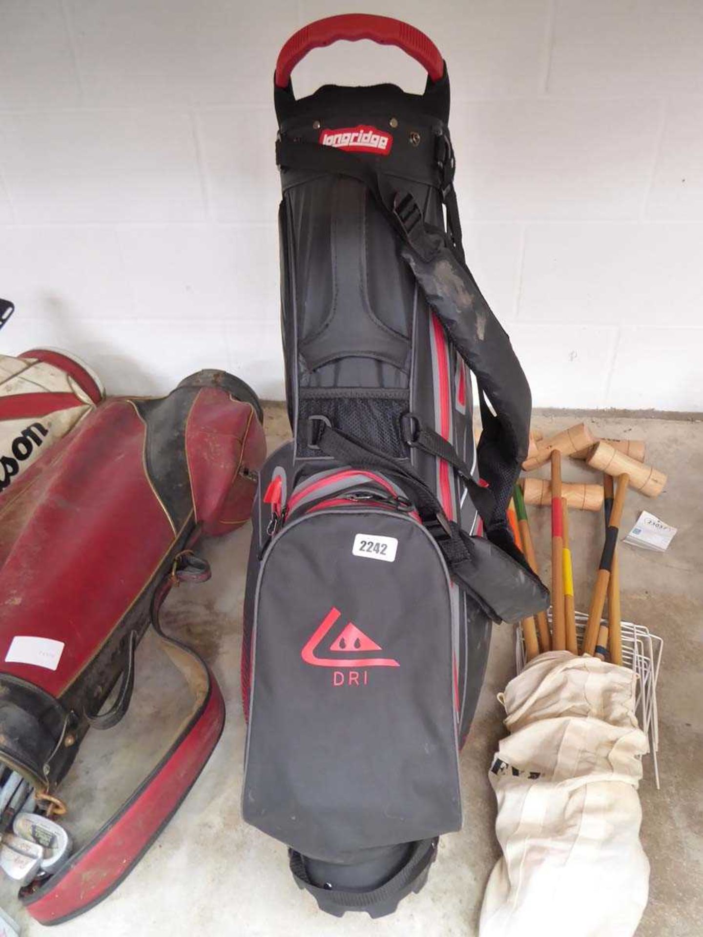 Longridge black and red golf bag (no clubs)