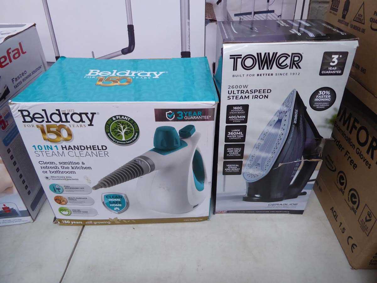 Swann handheld carpet cleaner with Beldray 10 in 1 handheld steam cleaner and Tower ultra speed - Image 2 of 2