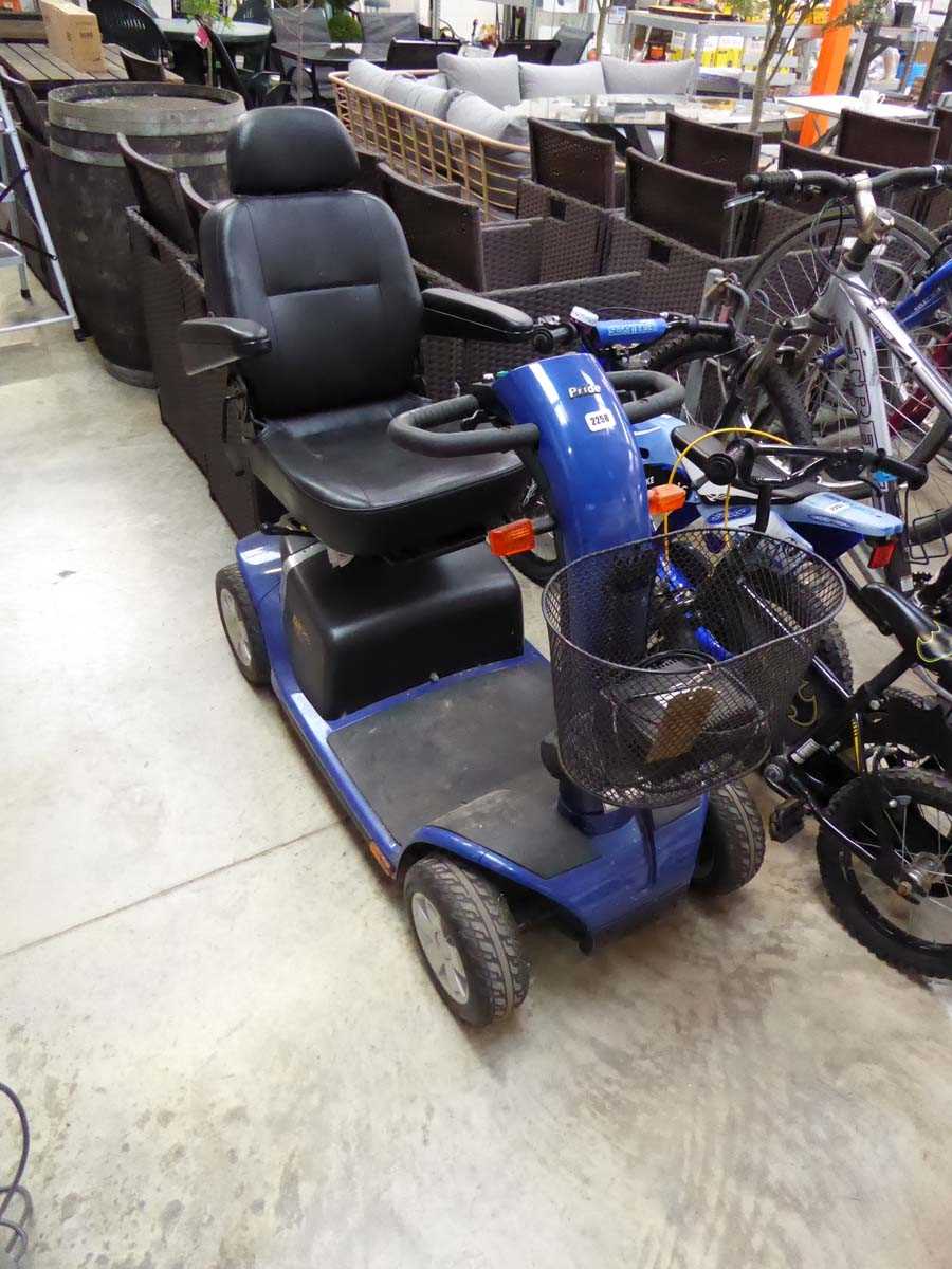 Colt Pride blue mobility scooter with key and charger