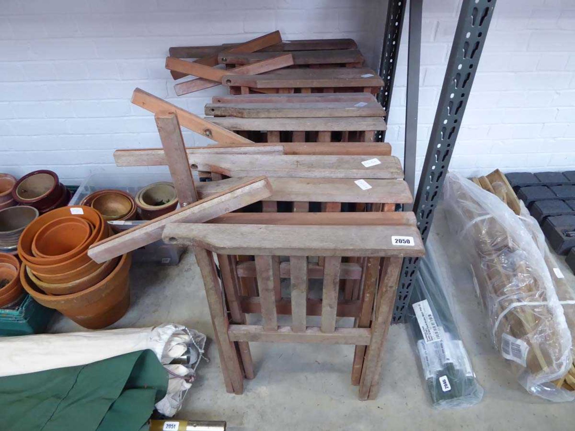 6 wooden folding director style chairs
