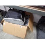 Box containing approximately 24 black and silver thermo insulated cool bags