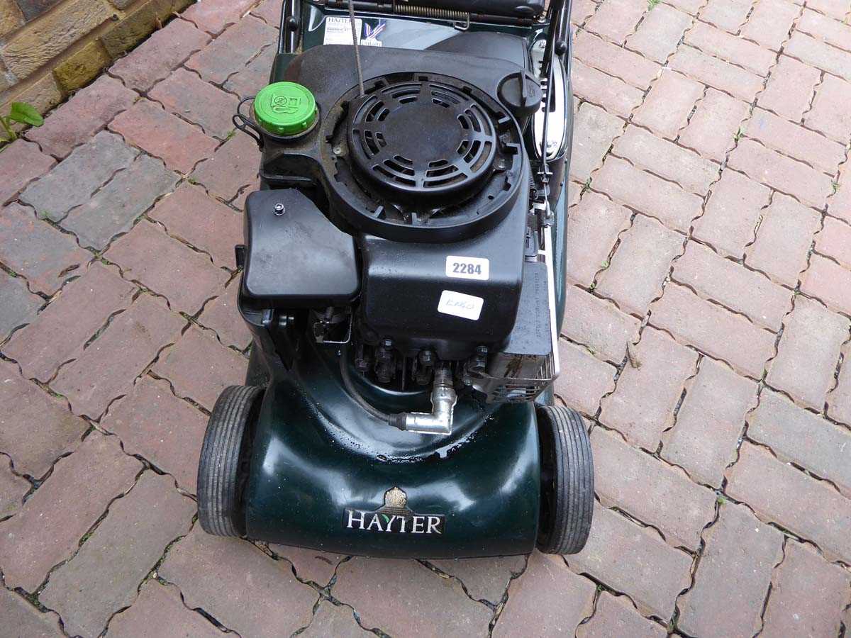 Hayter Harrier 41 self propelled petrol lawn mower with rear roller attachments - Image 2 of 2