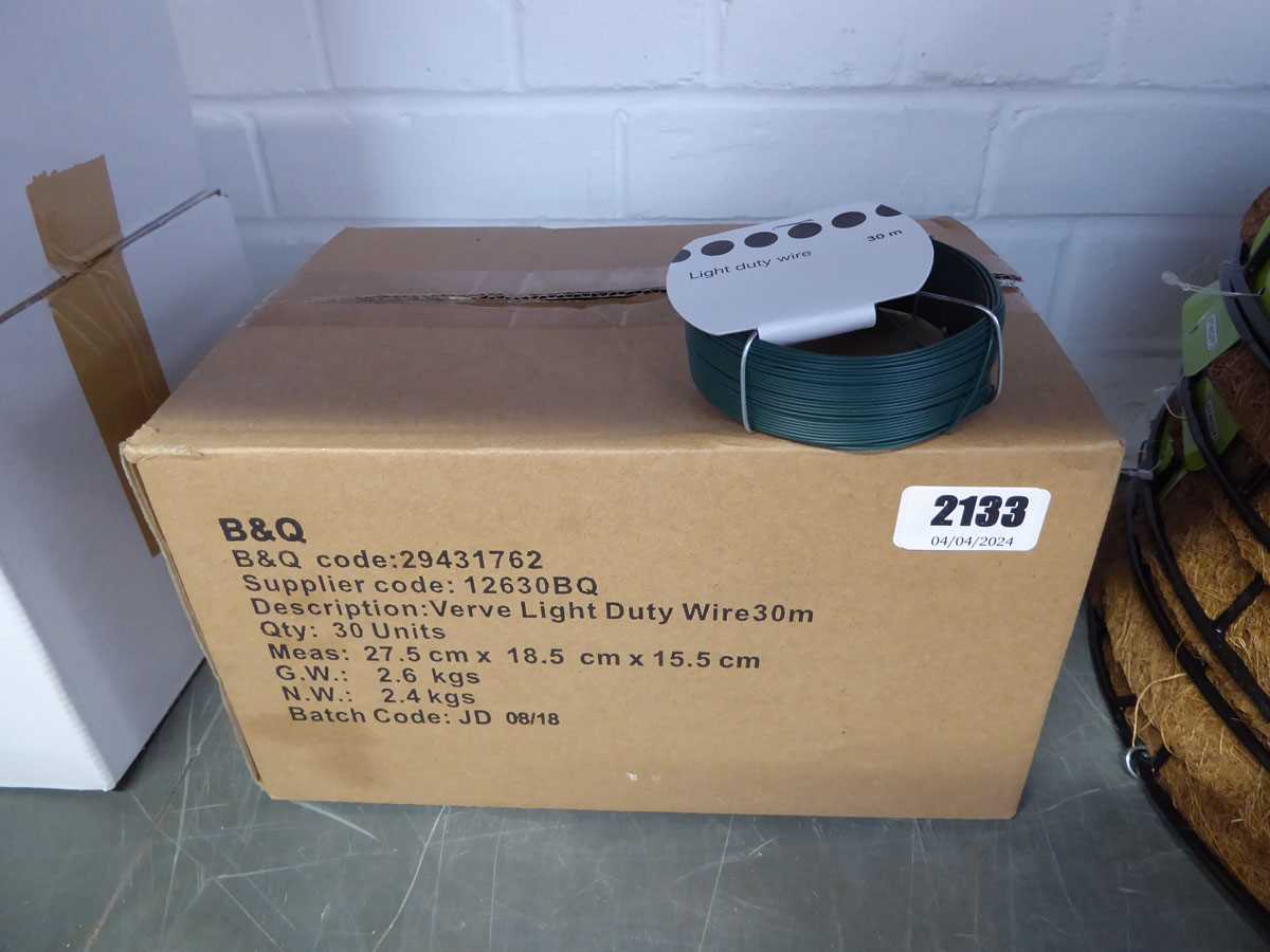 Box containing 30 rolls of 30m light duty garden wire