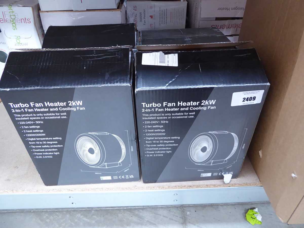+VAT Four 2KW turbo fan heaters