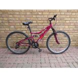 Girls Apollo Spiral mountain bike in pink