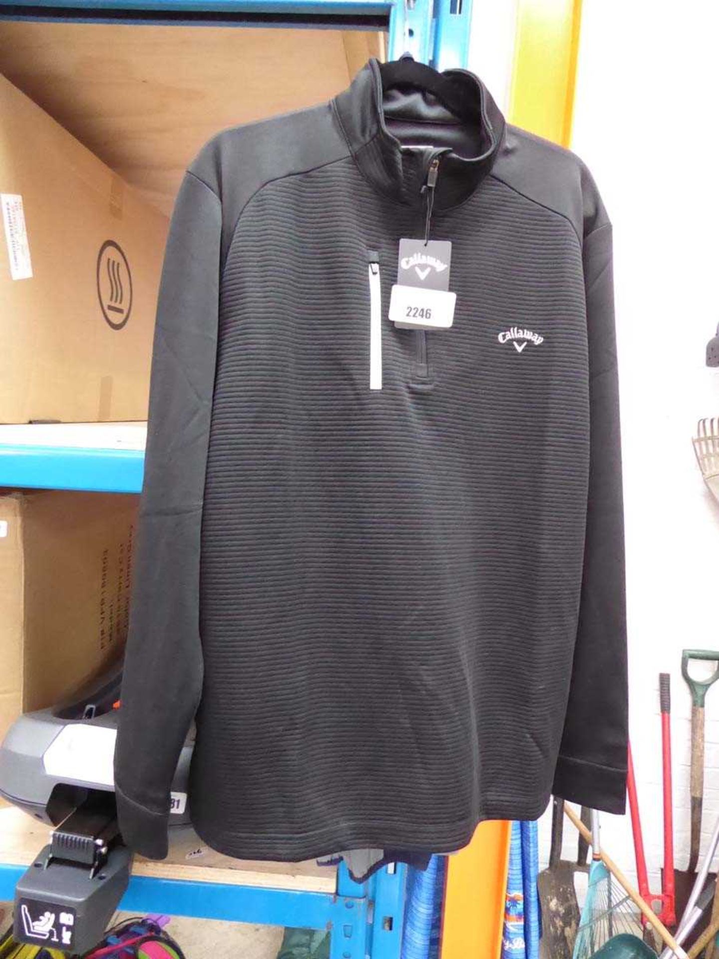 +VAT Callaway 1/4 zip long sleeve top in black (size L) with Callaway blue and grey full zip
