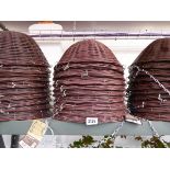 10 brown rattan 35cm hanging baskets