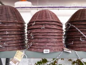 10 brown rattan 35cm hanging baskets