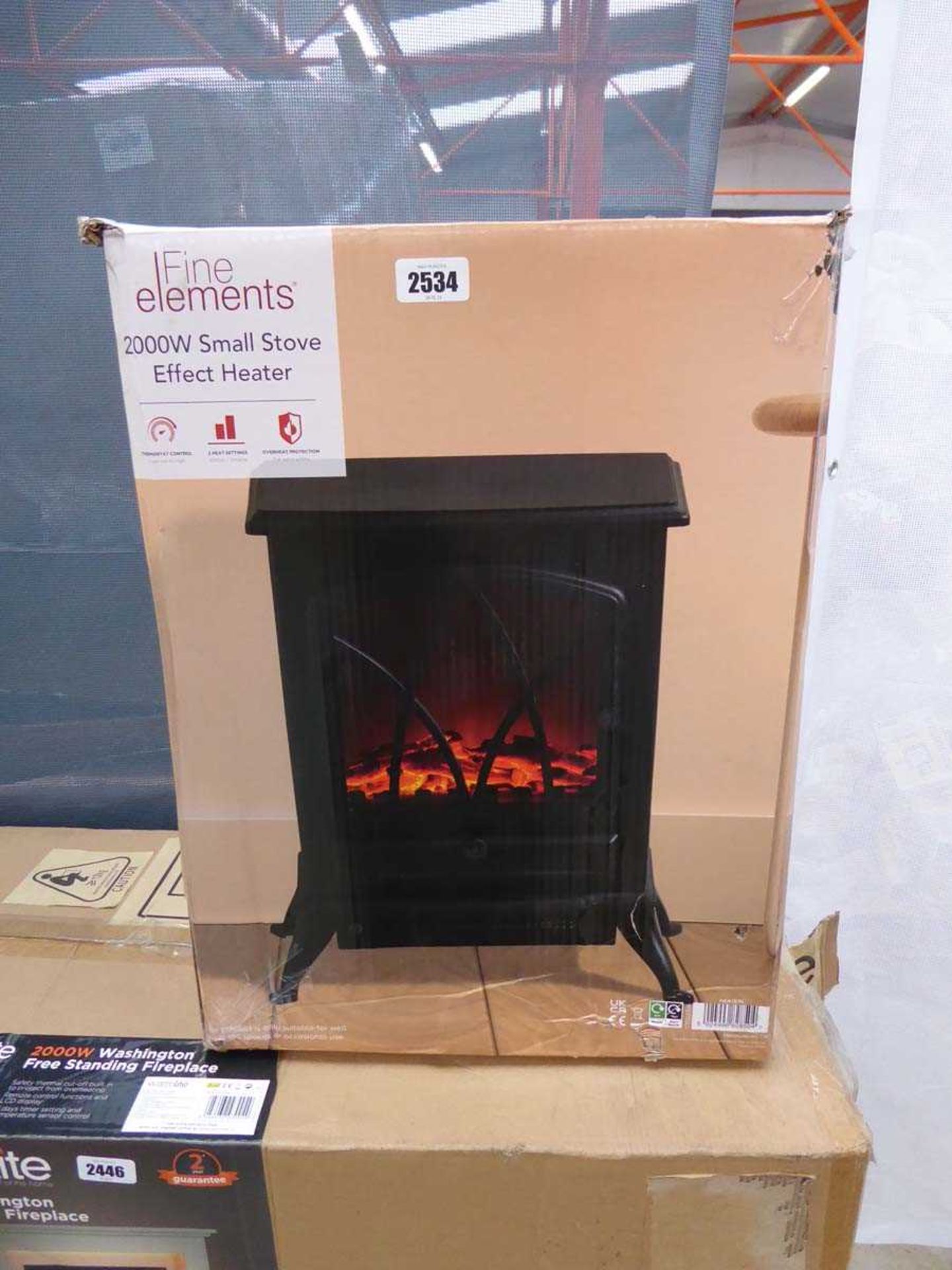Fine Elements small stove effect heater, boxed