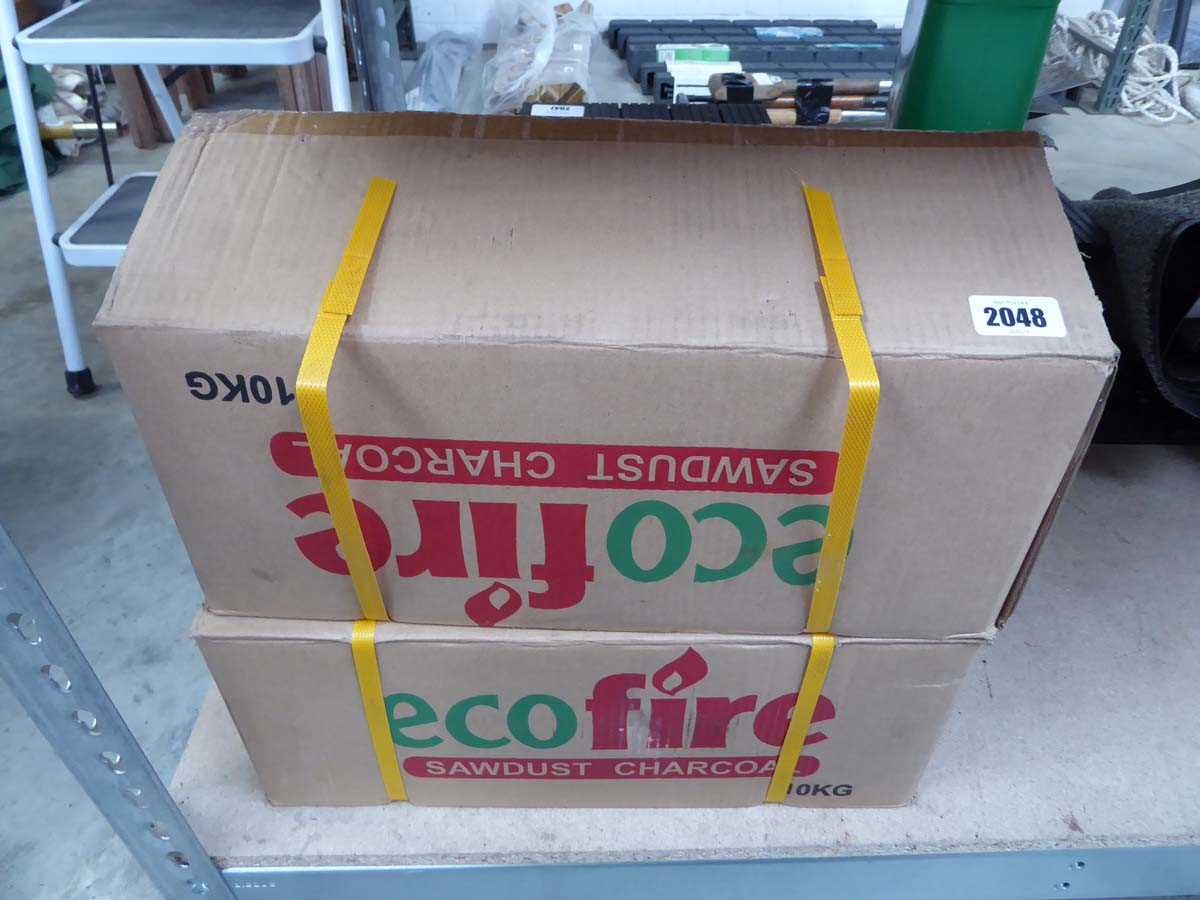 2 10kg boxes of Ecofire sawdust charcoal