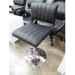 Black leatherette and chrome height adjustable bar stool