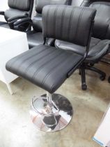 Black leatherette and chrome height adjustable bar stool