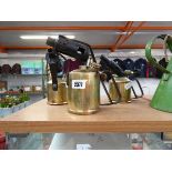 3 vintage brass flame guns. 1. Made by Monitor of Britain 2. Made by Sievert, Sweden 3. Made by