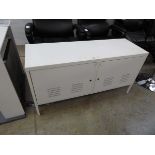 Low 2 door metal white cabinet