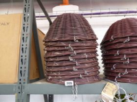 10 brown rattan 35cm hanging baskets