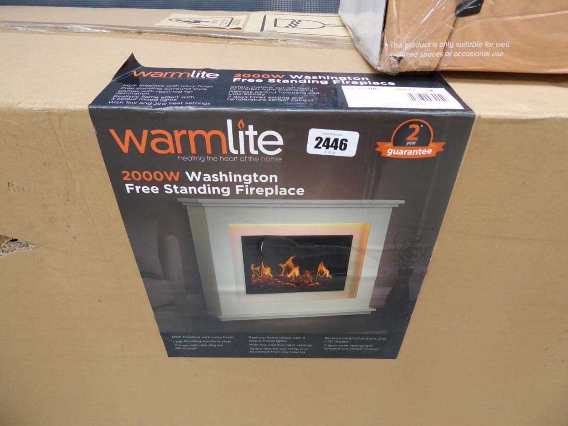 Boxed Warmlite Washington free standing fireplace - Image 2 of 2