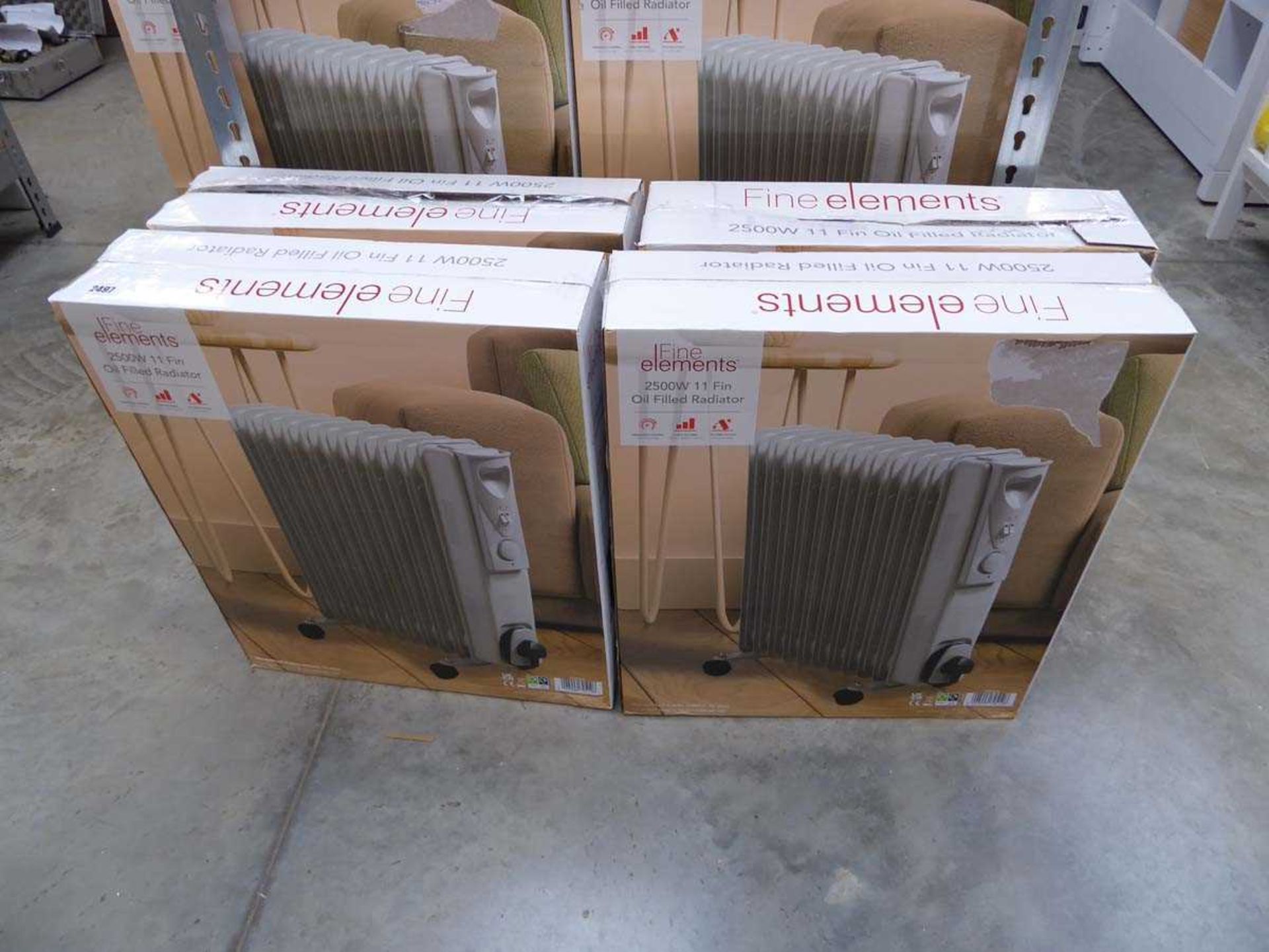 6 boxed Fine Elements oil filled electric radiators