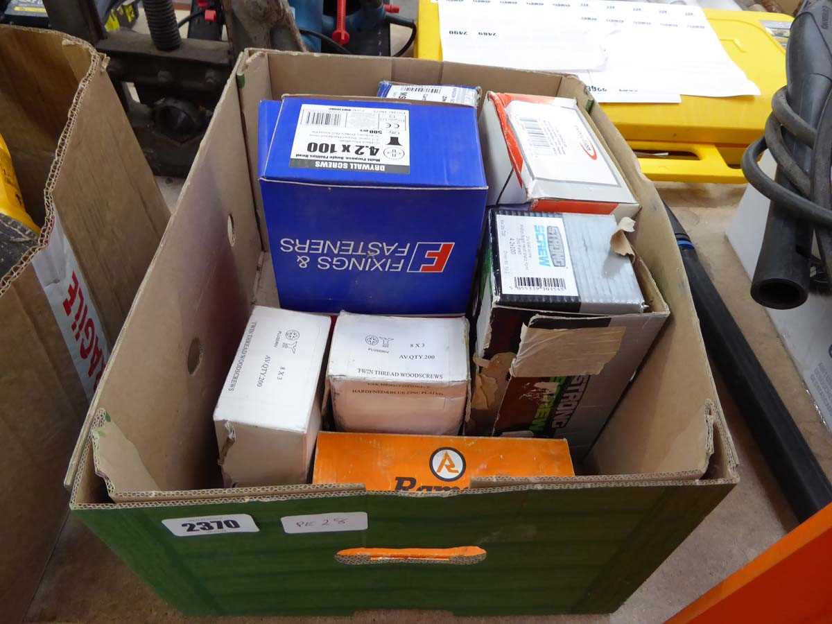 Crate containing various size fixings