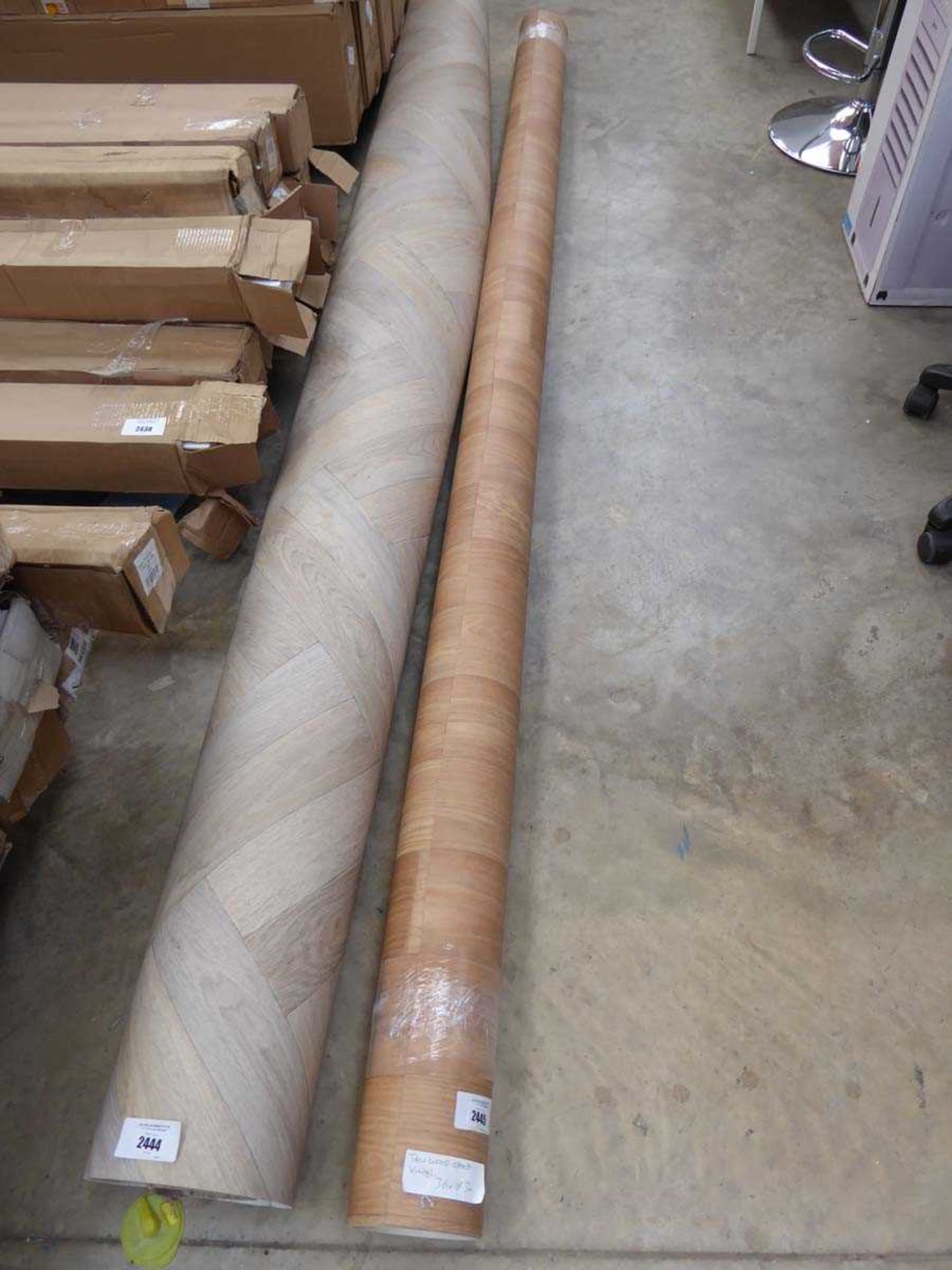 +VAT 3.6 x 3m roll of tan wood effect vinyl flooring