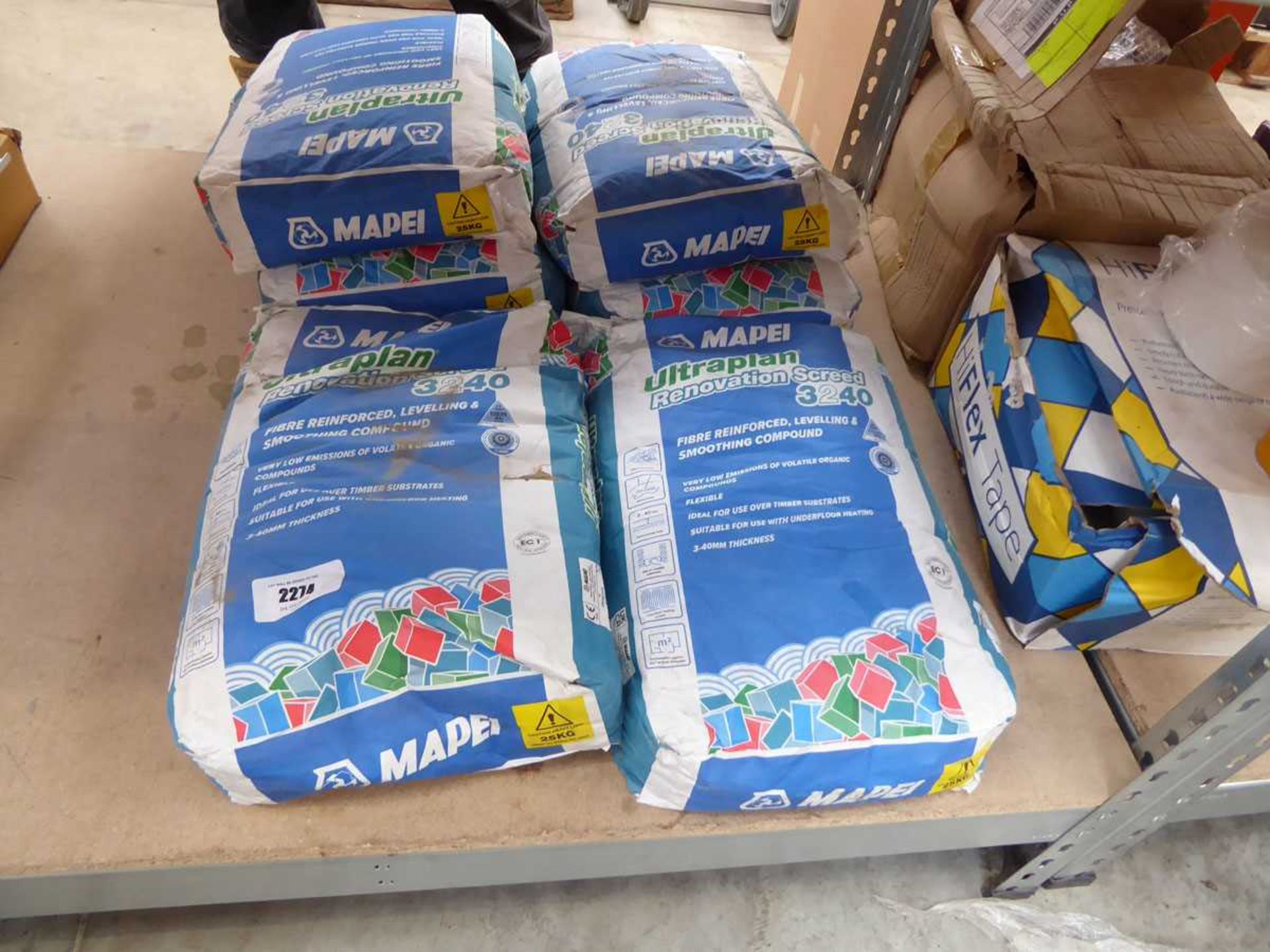 +VAT Six 20kg bag of Mapei fibre reinforced, levelling and smoothing compound