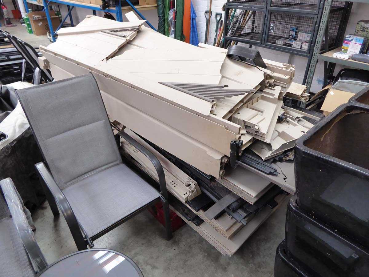 +VAT Pallet containing a qty of Keter shed parts