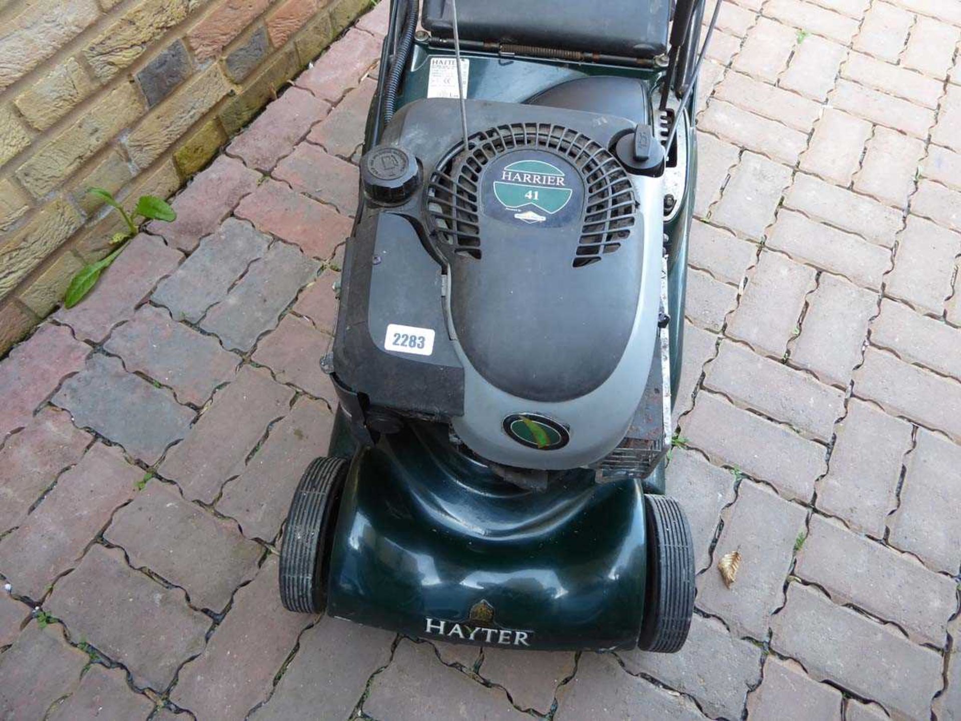 Hayter Harrier 41 self propelled petrol lawn mower with rear roller attachments - Image 2 of 2
