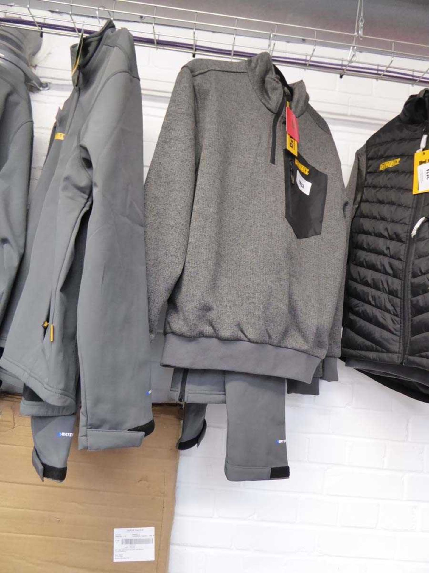 +VAT DeWalt full zip waterproof work jacket (size XL) with DeWalt 1/4 zip fleece jumper (size M)