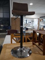 Brown and black modern height adjustable bar stool