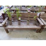 Wooden slatted 2 seater garden bench