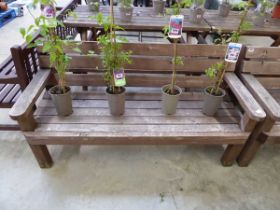 Wooden slatted 2 seater garden bench