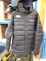 +VAT Columbia black full zip puffer jacket (size L) with mens Columbia 1/3 zip fleece in grey and