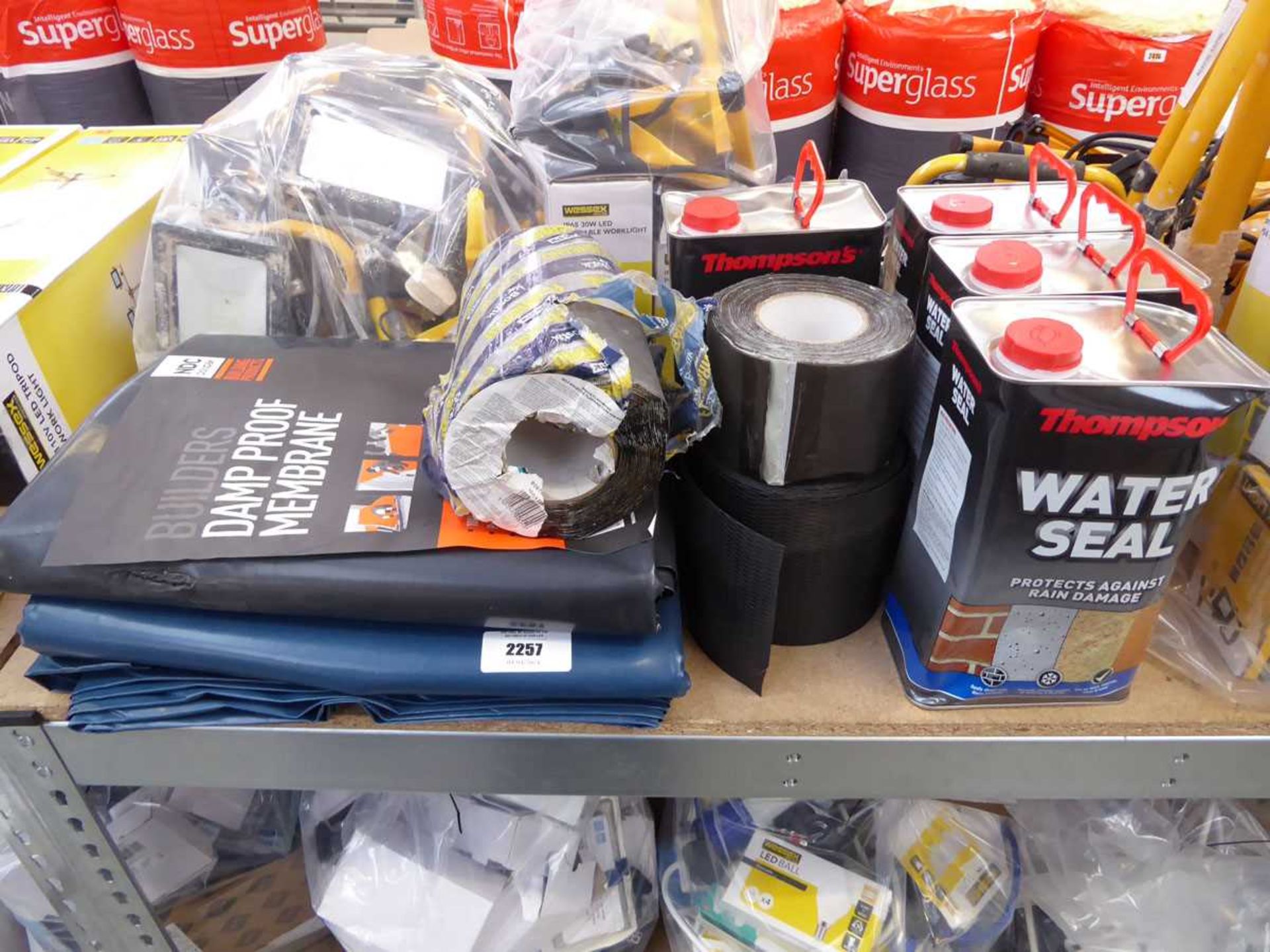 +VAT Large quantity of various damp proofing items, to include 2 building damp proof, 4 5L. tubs