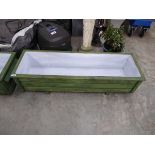 Pair of green stained garden planters