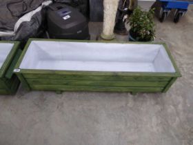 Pair of green stained garden planters
