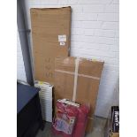+VAT Boxed 1600x500mm black flat towel radiator with 2 mixed size radiators and 3 piece cylinder