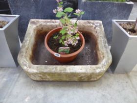 Weathered metal decorative garden sink