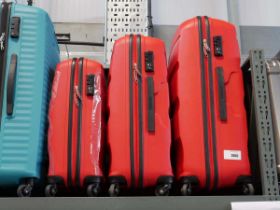 +VAT 3 piece American Tourister suitcase set in red