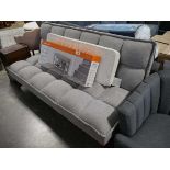 +VAT Modern grey cushioned sofa bed on wooden supports