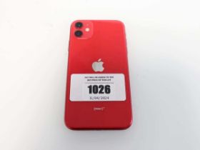 +VAT Apple iPhone 11 in red, model A2221 Locked to iCloud account