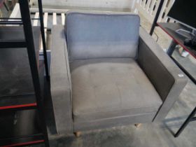Modern grey upholstered easy chair