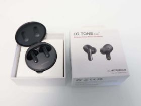 +VAT LG Tone Free Meridian ear buds with charging case and cable, boxed, model TONE-UFP5