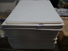 Stack of white vinyl labels
