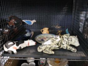 Various ornaments and ceramics to include Poole Pottery 'Seal' figurine, Carole Rogers 'Resting