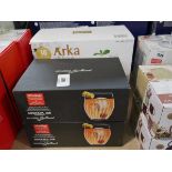 +VAT 2 boxes of Accademia Luigi Bormioli, Italy cocktail glasses with boxed Crystal King 16 piece