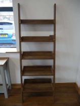Modern hardwood effect leaning shelf unit