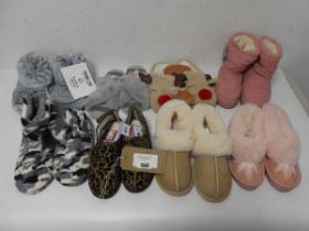 +VAT Bundle of ladies slippers of various styles and sizes, includes- John Lewis, Boux Avenue +